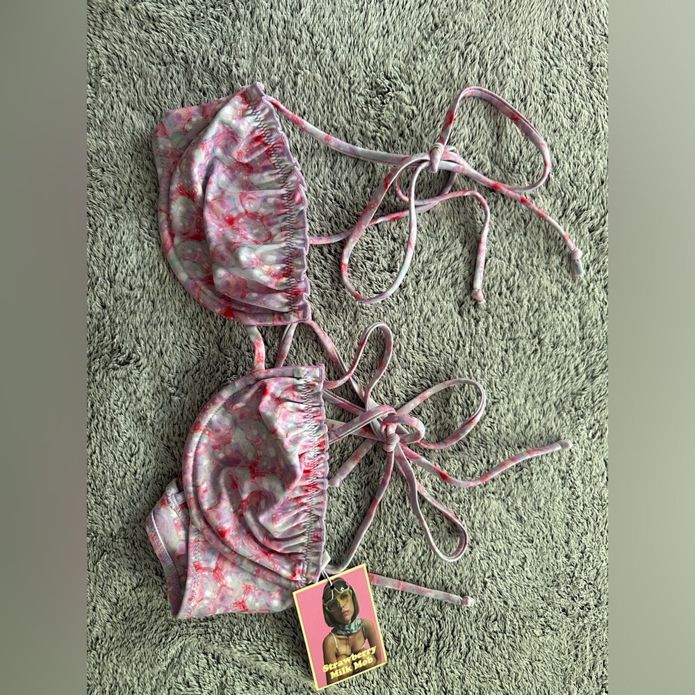 Brand New Strawberry Milk Mob Bikini Top